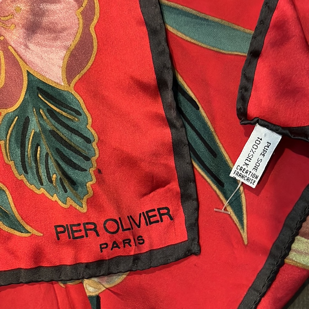 Pier Oliver 100% Silk Scarf Vintage Made in FRANCE